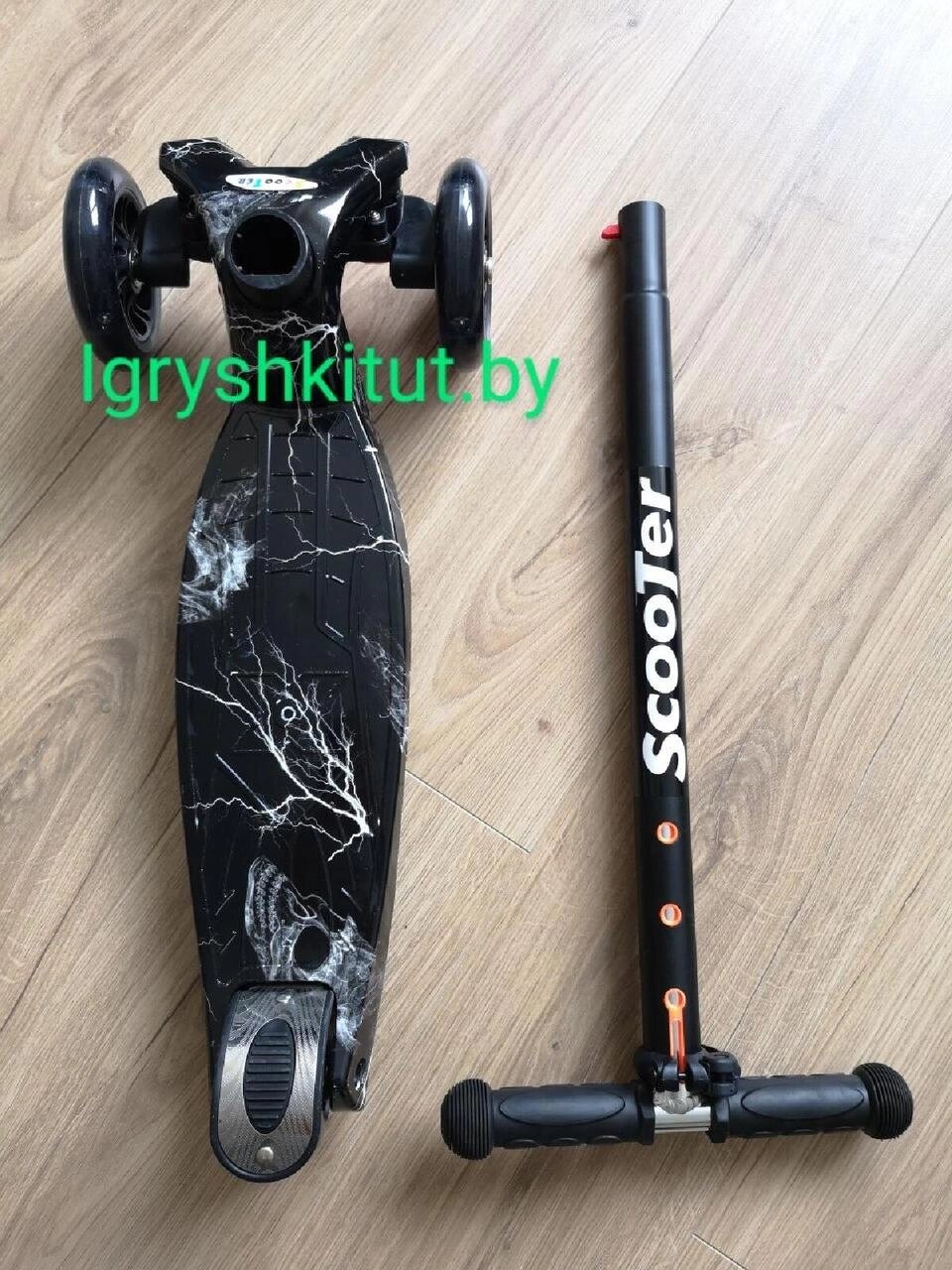 Детский самокат  Scooter Maxi принт Черная Молния от компании ИгрушкиТут - фото 1