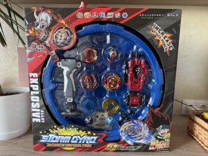 Игровой набор Бейблэйд (Beyblade) большая арена и 4 светящихся волчка