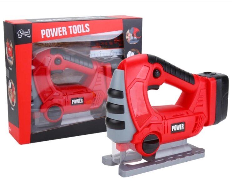 Лобзик игрушечный POWER TOOLS + линейка, работает от батареек,  арт. T1406 от компании ИгрушкиТут - фото 1