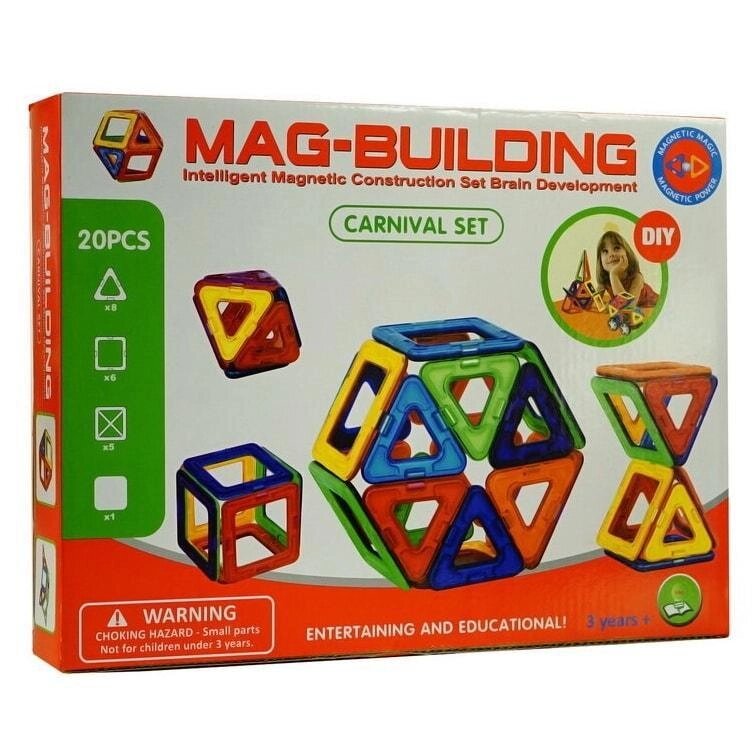 Магнитный конструктор Mag Building 20 деталей от компании ИгрушкиТут - фото 1