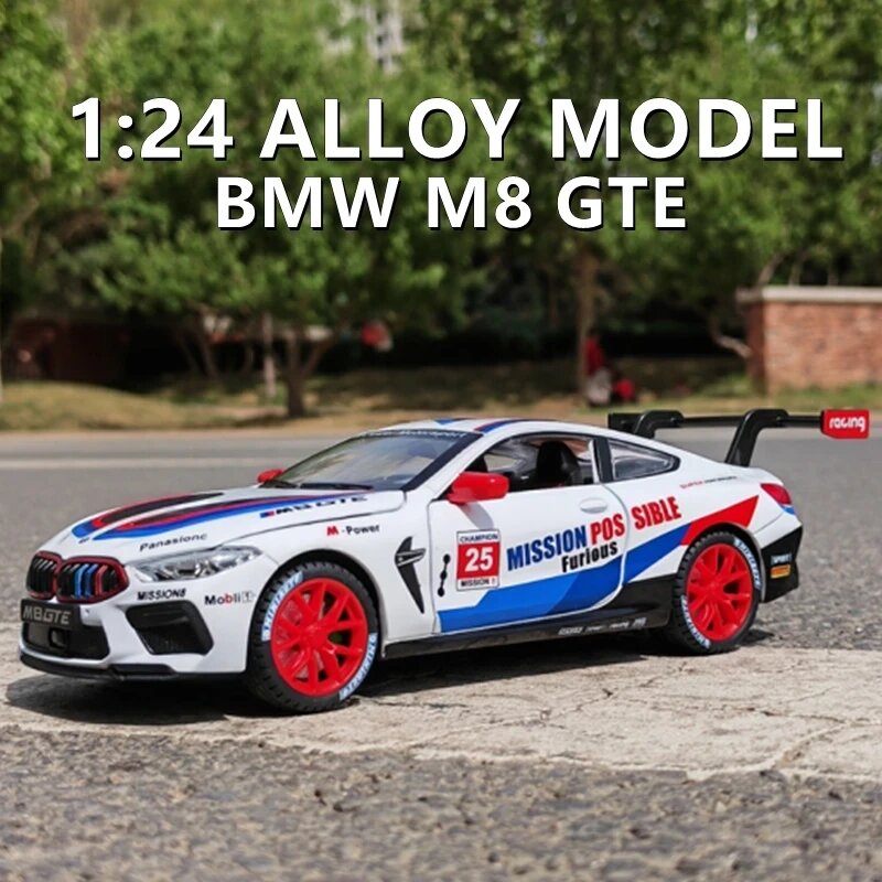 Металлическая модель автомобиля в масштабе 1:24 BMW M8 GTE , свет, звук, двери открываются, инерция от компании ИгрушкиТут - фото 1