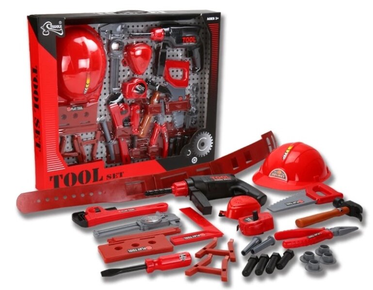 Набор инструментов TOOL SET с каской и ремнём, арт. T220（B） от компании ИгрушкиТут - фото 1