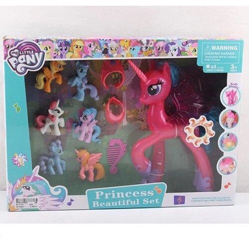 Набор My little pony музыкальная, большая пони и 6 минифигурок, 2 вида, арт. MLY-013 от компании ИгрушкиТут - фото 1