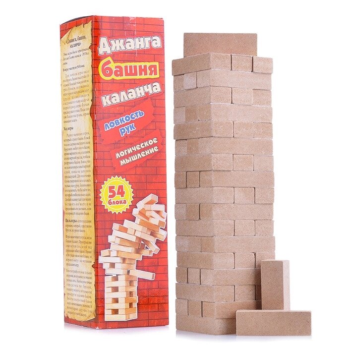 Настольная игра Дженга  (Jenga, Башня) "Джанга Башня Каланча" от компании ИгрушкиТут - фото 1