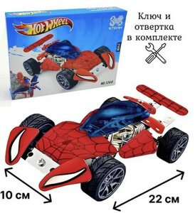 Конструктор металлический Hot Wheel Гоночная машина Человек паук