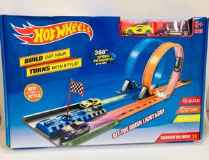 Трек Хот Вилс (Hot Wheels) двойное кольцо с пусковым механизмом, аналог