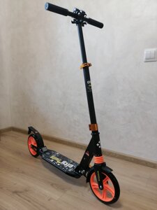 Самокат двухколёсный Scooter (оранжевый+чёрный), арт. 682