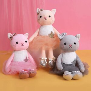 Мягкая игрушка Кошечка Балерина, разные цвета, 40 см