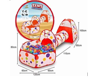 Палатка детская игровая с тоннелем и сухим бассейном, арт. J1049