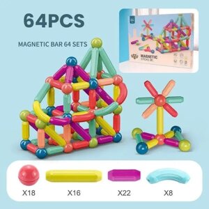 Магнитный конструктор Magnetic sticks 64 дет., арт. HL-2125