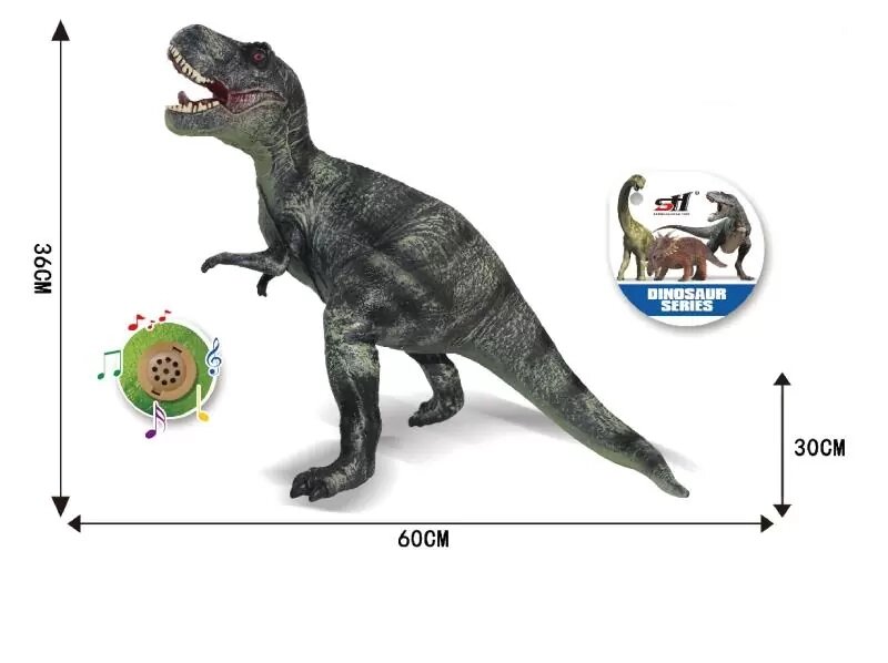 Резиновый Динозавр со звуковым эффектом рыка от компании ИгрушкиТут - фото 1
