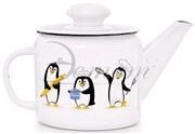 Чайник эмаль  1,0 литр с рисунком "Пингвины" ЭТ-72341