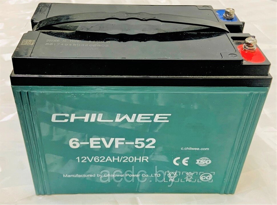 Аккумулятор 12V тяговый 6-EVF-52 GEL CHILWEE 52Ah от компании Общество с ограниченной ответственностью "Проектатек" - фото 1