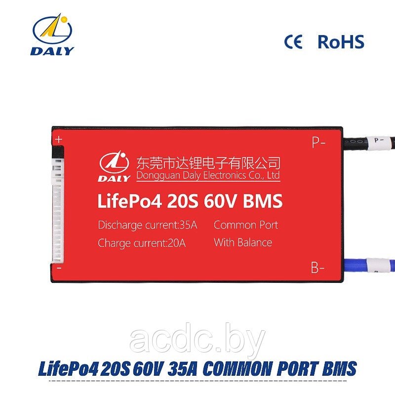 BMS LFP 20S 60V 35A DALY common port with balance от компании Общество с ограниченной ответственностью "Проектатек" - фото 1