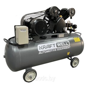 Компрессор поршневой 420 л/мин, 10 бар, 100 л, 380В KraftWell арт. KRW-AC420-100L