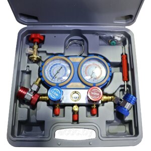 Комплект для заправки фреона, ручной KraftWell арт. KRW-MGS-2