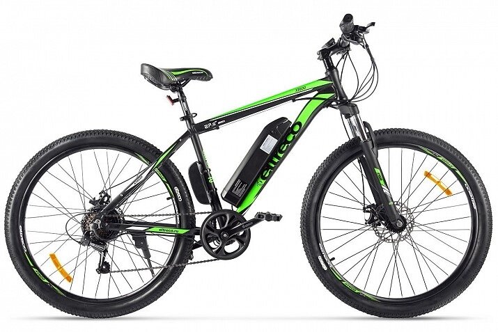Электровелосипед Велогибрид Eltreco XT 600 черно-зеленый от компании ООО Мотоэнергия - фото 1