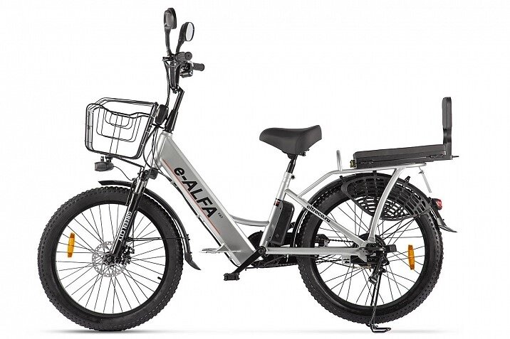 Электровелосипед Велогибрид Green City e-Alfa Fat серебристый-2161 от компании ООО Мотоэнергия - фото 1