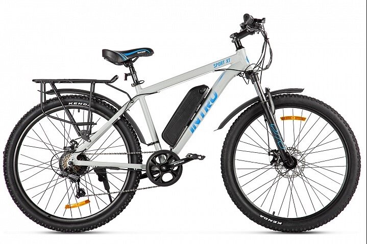 Электровелосипед Велогибрид INTRO Sport XT серо-синий-2688 от компании ООО Мотоэнергия - фото 1