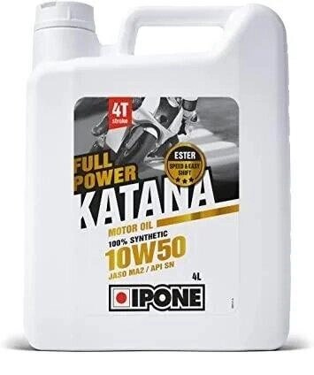 Масло для мотоцикла IPONE FULL POWER KATANA 10W50 100% Synthetic 4 л от компании ООО Мотоэнергия - фото 1