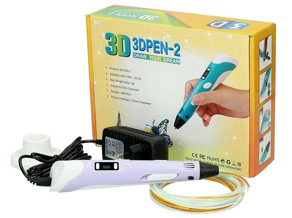 3D ручка Pen-2 c дисплеем LCD (все цвета) от компании Easybuy-top - фото 1