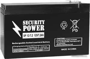 Аккумулятор для ИБП Security Power SP 12-7.2 F2 (12В/7.2 А·ч)