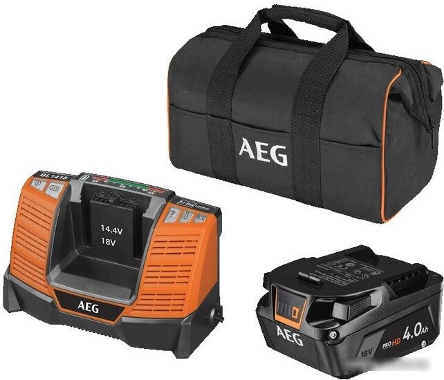 Аккумулятор с зарядным устройством AEG Powertools SEТL1840SHD 4935478944 (18В/4 Ah + 18В, сумка) от компании Easybuy-top - фото 1