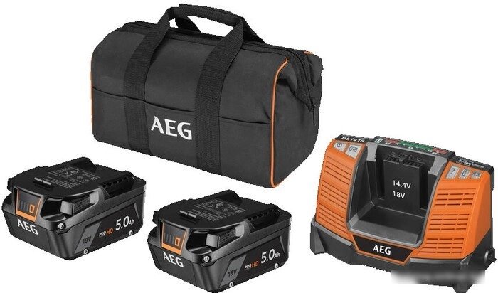 Аккумулятор с зарядным устройством AEG Powertools SETLL1850SHD 4935478945 (2x18В/5 Ah + 18В, сумка) от компании Easybuy-top - фото 1