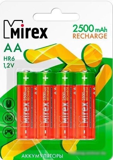 Аккумуляторы Mirex AA 2500mAh 4 шт HR6-25-E4 от компании Easybuy-top - фото 1