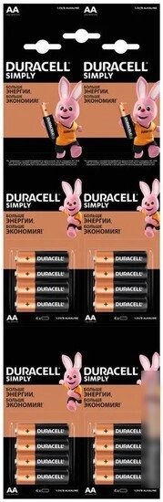 Батарейка DURACELL Simply AA LR6 16 шт. от компании Easybuy-top - фото 1