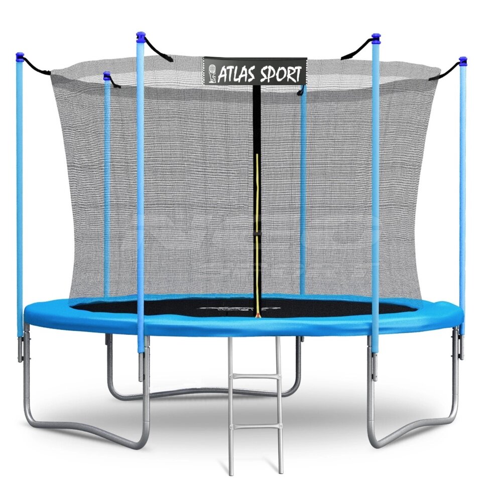 Батут Atlas Sport 252 см 8ft с внутренней сеткой и лестницей BLUE от компании Easybuy-top - фото 1