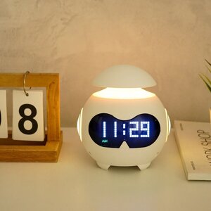 Часы-будильник с ночником и Bluetooth колонкой Emotion Clock White MA-620