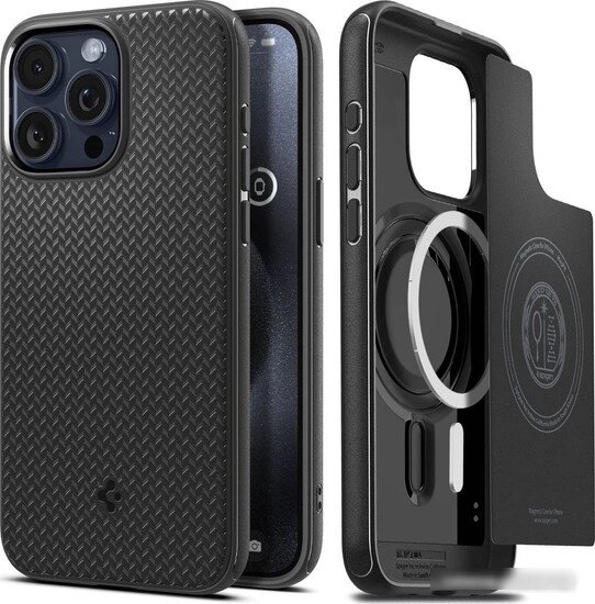 Чехол для телефона Spigen Mag Armor (MagFit) для iPhone 15 Pro ACS06736 (черный) от компании Easybuy-top - фото 1