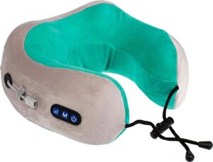 Дорожная подушка-подголовник для шеи с завязками Bradex KZ 0558 серо-зелёная