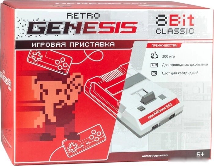 Игровая приставка Retro Genesis 8 Bit Classic (2 геймпада, 300 игр) от компании Easybuy-top - фото 1