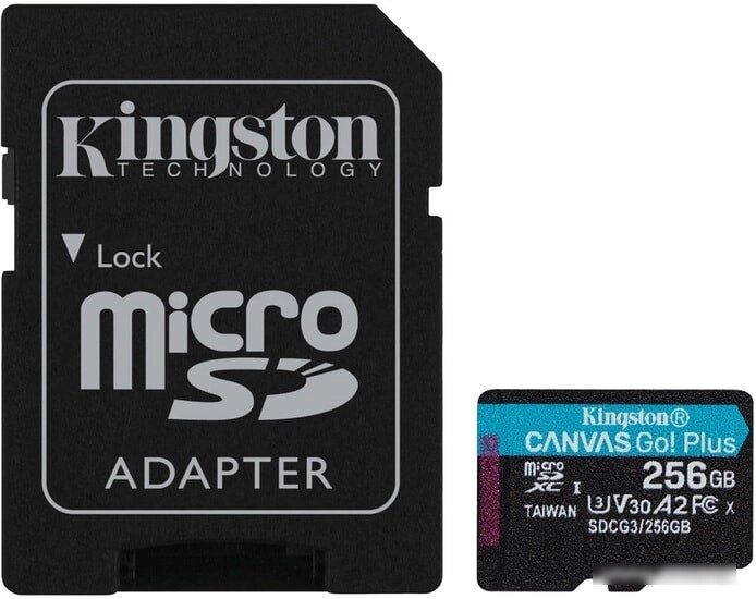 Карта памяти Kingston Canvas Go! Plus microSDXC 256GB (с адаптером) от компании Easybuy-top - фото 1