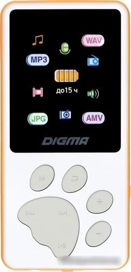 MP3 плеер Digma S4 8GB (белый/оранжевый) от компании Easybuy-top - фото 1