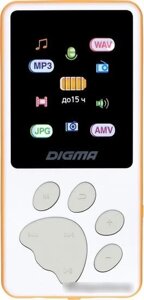 MP3 плеер Digma S4 8GB (белый/оранжевый)