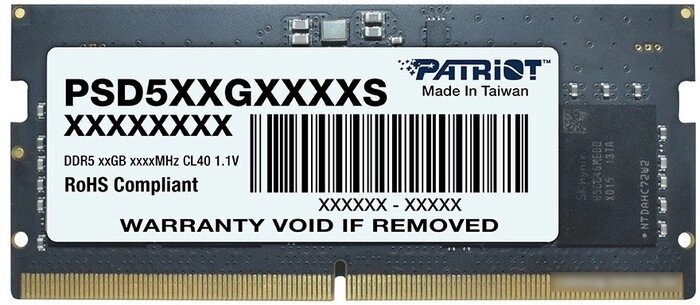 Оперативная память Patriot Signature Line 16ГБ DDR5 SODIMM 4800 МГц PSD516G480081S от компании Easybuy-top - фото 1