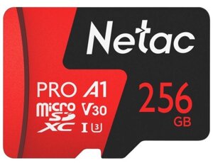 Карта памяти Netac MicroSDXC 256GB V30/A1/C10 Netac P500 Extreme Pro с адаптером