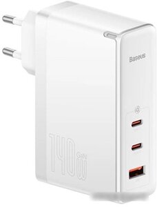 Сетевое зарядное Baseus GaN5 Pro Fast Charger 2C+U 140W EU (белый)