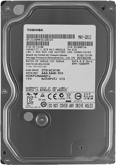 Жесткий диск Toshiba DT01ACA 1TB (DT01ACA100) от компании Easybuy-top - фото 1