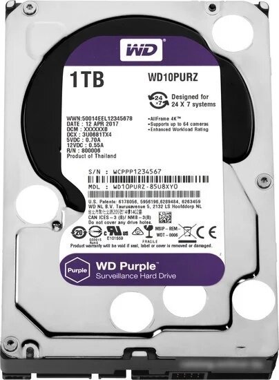 Жесткий диск WD Purple 1TB [WD10PURZ] от компании Easybuy-top - фото 1