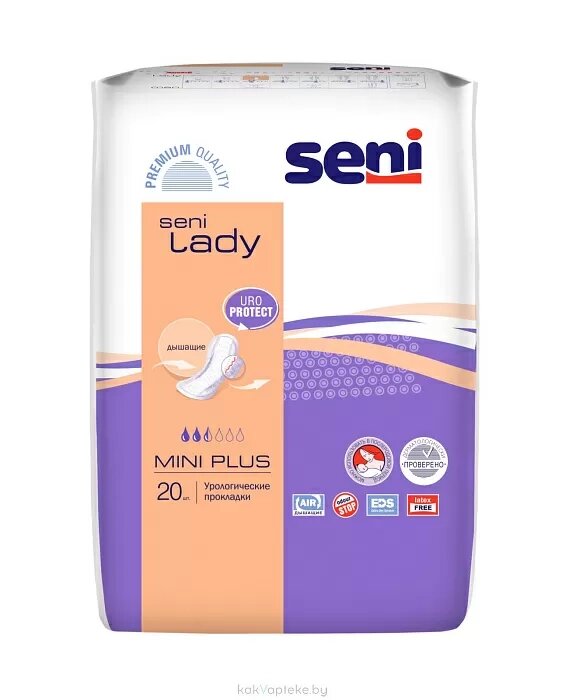 Seni Lady mini plus Прокладки урологические, 20 шт от компании ОДО "Квэрк" - Медицинский магазин - фото 1