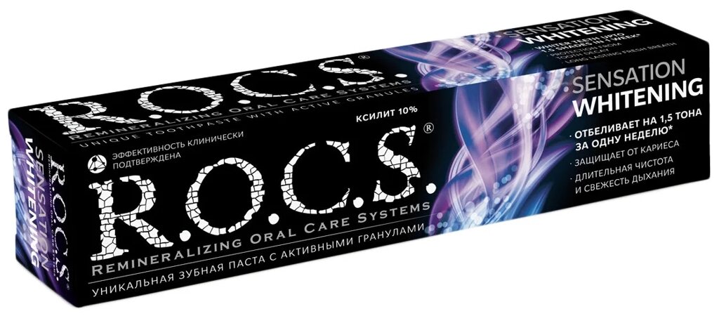 Зубная паста R. O. C. S. Сенсационное отбеливание 74г от компании ОДО "Квэрк" - Медицинский магазин - фото 1
