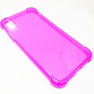 Чехол для Apple iPhone X / Xs гелевый противоударный BOOSTAR прозрачный розовый