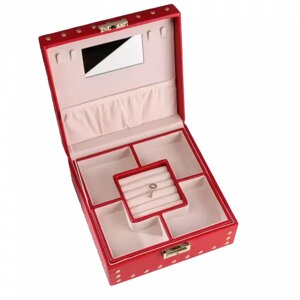 Органайзер (шкатулка) для украшений с зеркалом CASEGRACE SP9349 красный