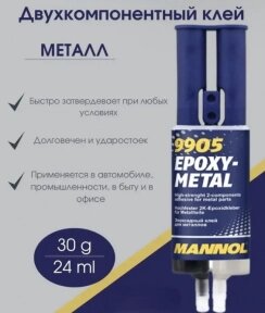 Эпоксидный клей для металла Mannol 30 грамм, двухкомпонентный