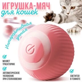Интерактивная игрушка шарик - дразнилка для кошек и собак Smart rotating ball (2 режима работы) / Умный мяч / USB