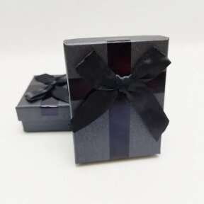 Коробочка подарочная с бантом DiaDema, 7.00х9.00 см, с вкладышем / Шкатулка - упаковка для ювелирных изделий Черный